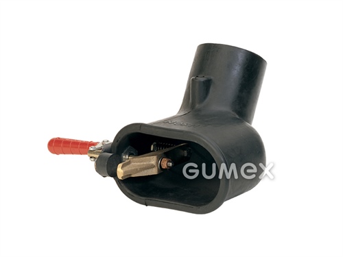 Endstück für PKW-Auspuff, Ø 75mm (150x75mm), für Schlauch 75mm, mit Loch für CO-Sonde, +400°C, 